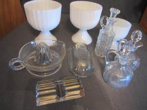 lot 182 image: Reamer, Pen Holder, Milk Glass