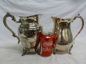 lot 96 image: Vintage Silverplate Pitchers