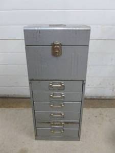 lot 121 image: Vintage File Cabinet