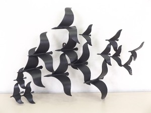 lot 21 image: Vintage Signed and Dated 1970 Curtis Jere Iron Birds Wall Sculpture