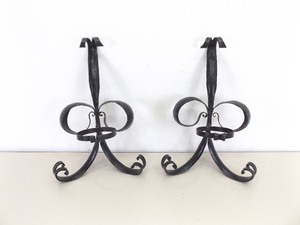 lot 22 image: Antique Wrought Iron Wall Sconces