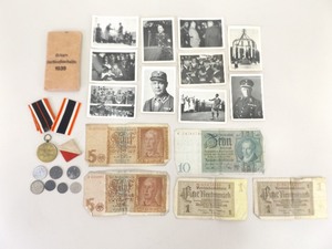 lot 69 image: Lot of WWII Propaganda, 1939 German Medal, German Currency, etc. 