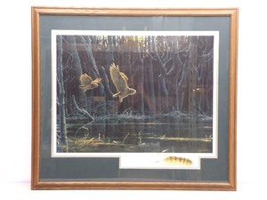 lot 84 image: Large Signed and Number Lee Cable Silent Worlds Wood Framed Print