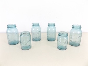 lot 90 image: Lot of 5 Blue Ball Mason Jars