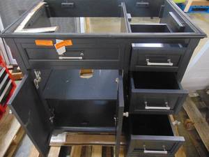 lot 80 image: Scott Living 36 in. Roveland Dark Gray Single Sink Vanity - Cabinet Only 12026VA-36-200