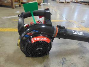lot 139 image: CRAFTSMAN 27-cc 2-cycle 205-MPH 450-CFM Medium-duty Handheld Gas Leaf Blower CMXGAAMR27BL