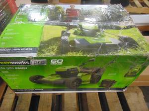 lot 330 image: Greenworks Pro 60-volt Brushless Lithium Ion 21-in Cordless Electric Lawn Mower MO60L410