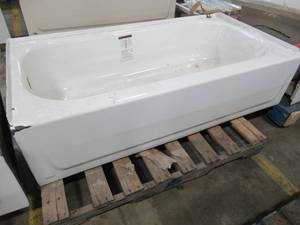 lot 485 image: Briggs LH Drain, Made from Single Steel Sheet in White 60 X 30 X 15 Tall - Enamel Chips in LH Front Corner - See Photos.
