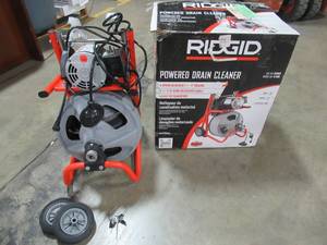lot 400 image: Ridgid K-400-T2 Drum Machine with C-32 IW Cable, 52363. - Missing Wheel Pins & 1 Cutter.