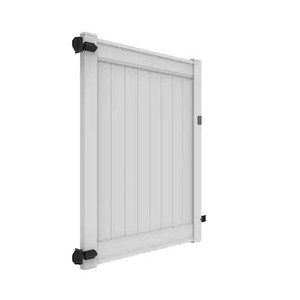 lot 410 image: Freedom (Common 6-ft x 5-ft Actual 6-ft x 4.83-ft) Emblem White Vinyl Fence Gate 73024874