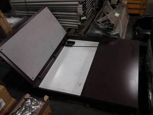 48x48in. Wall-Mount Whiteboard Wood Cabinet