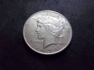 lot 57 image: 1934 D Silver Peace Dollar