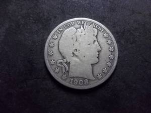 lot 71 image: 1908 O Barber Half Dollar