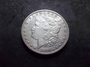 lot 20 image: 1890 CC  Morgan Silver Dollar