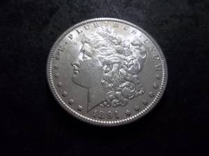 lot 21 image: 1891 S Morgan Silver Dollar