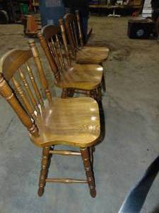 (3) Wooden Bar Stools