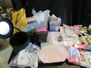 lot 39 image: Health & Beauty Lot- Make-Up Storage Container & Bags Plus Make-up, Breast Milk Collector, Tealight Candles, Girls Tights, Electric Toothbrush Open Boxes7B