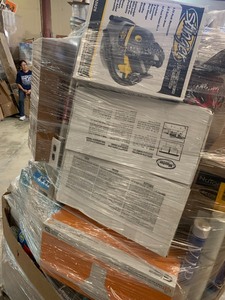 lot 14 image: Huge pallet of store returns overstocks and new items - general merchandise you get the whole pallet tools lighting faucets