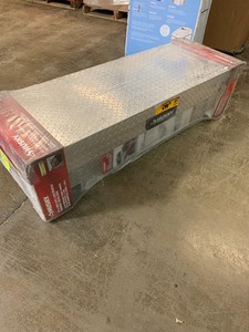lot 18 image: Husky 61.86 Diamond Plate Aluminum Low Profile Crossbed Truck Tool Box