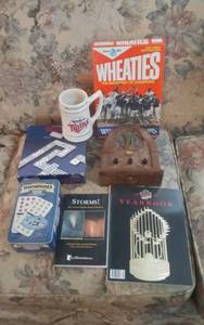 lot 11 image: Lot Of Collectibles-MN Twins, Dominoes, Games, Radio