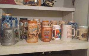 lot 13 image: Collection Of 16 Beer Steins (Miller Beer-Terry Redlin) Others