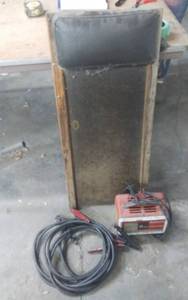 lot 65 image: Mechanics Creeper, Jumper Cables, Battery Charger