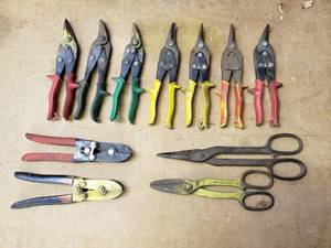 lot 116 image: Lot Of Shears, Snips, Stove Pipe Crimps