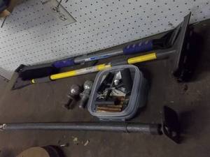 lot 145 image: Lot Of Automotive Related Cargo Bar, Hitch Balls, Snow Brushes
