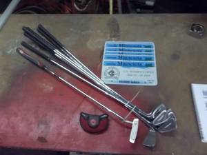 lot 182 image: Silverscot Golf Clubs, Odysey Putter, 2008 Womens Open License Plates