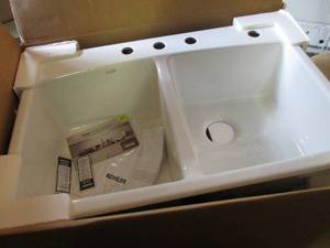 lot 5 image: Kohler Brookfield Drop-In Cast Iron...