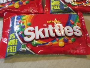 lot 104 image: 3 Bags of Original Skittles Best by...