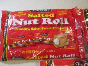 lot 107 image: 3 Bags of Bite Size Salted Nut Roll...