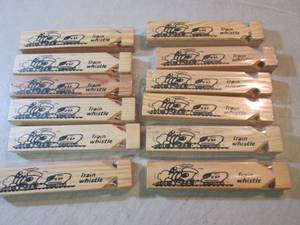 lot 174 image: 12 Wood Train Whistles New  EC1...