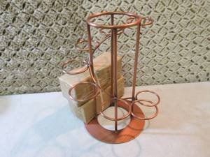 lot 198 image: Copper Candle Holder 10 12 tall. ...