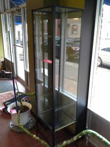 lot 113 image: Glass Display Case with Glass Shelving