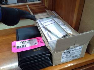 lot 135 image: Lot of (51) Commercial Restaurant Order Books, Padded Portfolios
