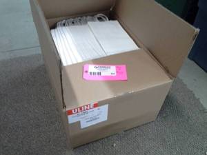 lot 157 image: Uline Double Wine White Paper Shopping Bag S-13051