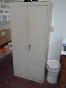 lot 331 image: Metal Utility Cabinet 2-Locking Door 4-shelf