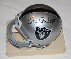 Jim Plunkett Oakland Raiders Mini Helmet Auto Topps COA