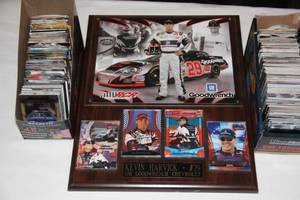 Nascar Racing Card Lot with Plaque