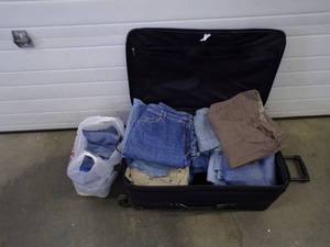 lot 19 image: Womens Jeans and Suitcase, Size 14-16