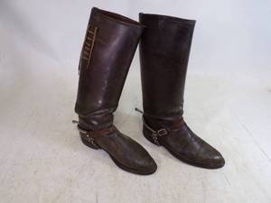 lot 49 image: Custom made leather womens riding boots