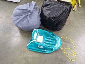 lot 61 image: Pair of Bean Bag Chairs and Kids Sled