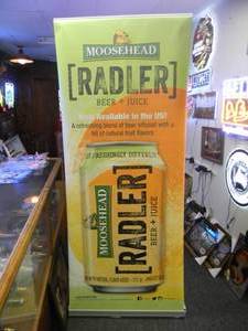 MOOSEHEAD - Retractable display banner stand  easy to set up and take down OR CAN BE HUNG - LARGE VERY COOL APPROX 30 X 80 - SEE PICTURES