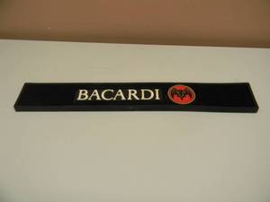 BACARDI BAT DRINK MAT WBAT LOGO - NICE - APPROX 24 BY 4 - SEE PICTURES
