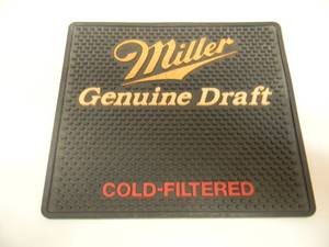 VINTAGE MILLER GENUINE DRAFT BEER BAR MAT - APPROX 12 BY 11 - SEE PICTURES