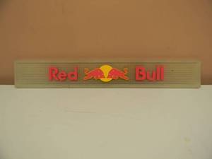 RED BULL BEERDRINK BAR MAT - WLOGOS - NICE - APPROX 24 BY 4 - SEE PICTURES
