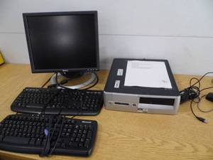 lot 51 image: HP CPU - Monitor - 2 Keyboards - 2 Mouse
