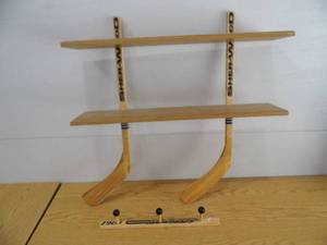 lot 60 image: Hockey Shelf w Coat Hooks