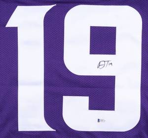 lot 4 image: Adam Thielen Signed Purple Jersey (Beckett COA)